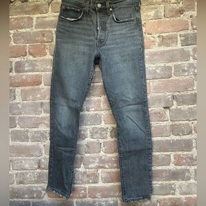 Vintage Levi's dark grey 501s size 27 women’s straight leg button fly jeans